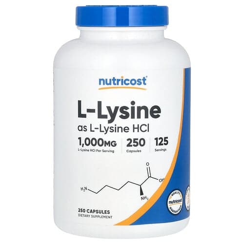 Nutricost L-Lysine 250 Capsules (500 mg per Capsule)