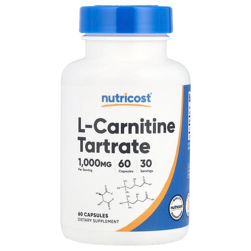 Nutricost L-Carnitine Tartrate 60 Capsules (500 mg per Capsule)