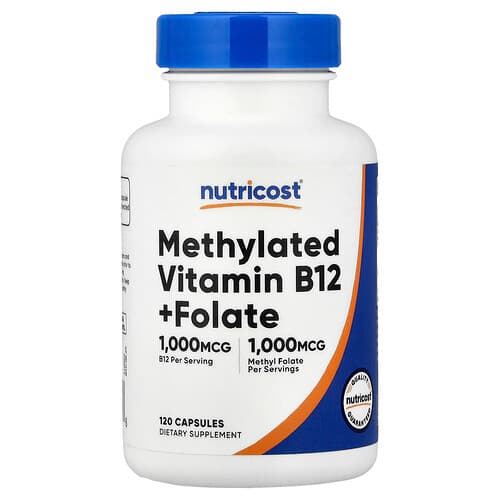 Nutricost Methylated Vitamin B12 + Folate 120 Capsules