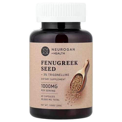 Neurogan Health Fenugreek Seed + 3% Trigonelline 60 Capsules (500 mg per Capsule)