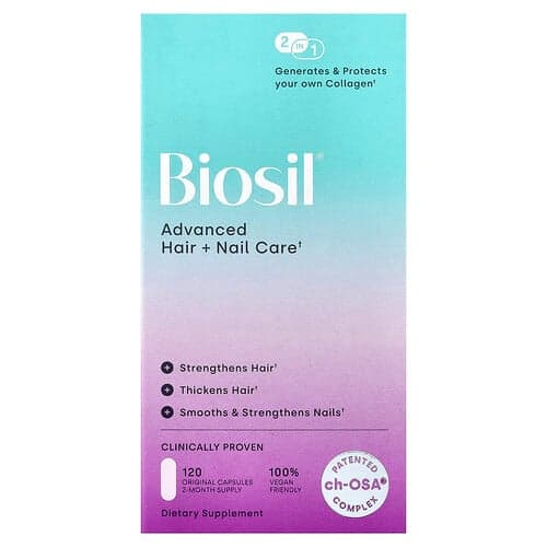 Biosil Advanced Hair + Nail Care 120 Original Capsules