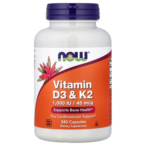 NOW Foods Vitamin D3 & K2 240 Capsules