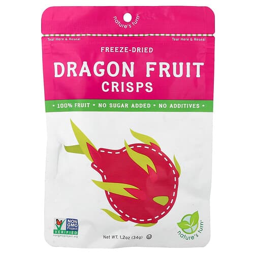 Nature's Turn Freeze-Dried Dragon Fruit Crisps 1.2 oz (34 g)