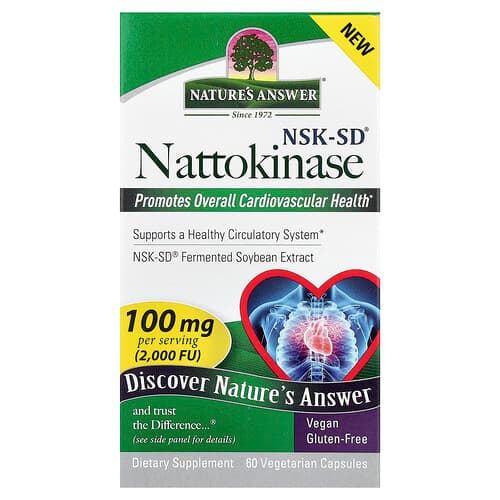 Nature's Answer NSK-SD® Nattokinase 100 mg (2 000 FU) 60 Vegetarian Capsules
