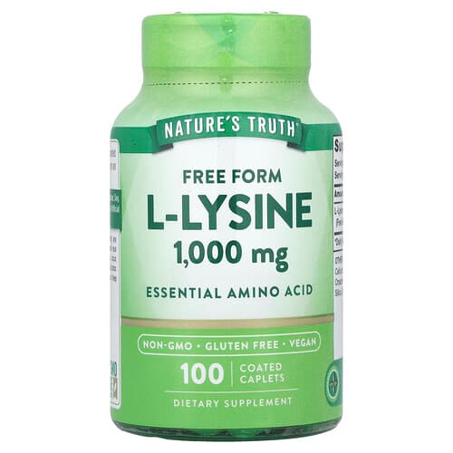 Nature's Truth L-Lysine 1 000 mg 100 Coated Caplets