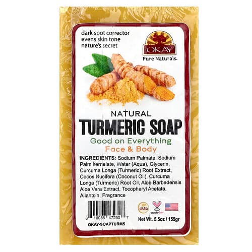 Okay Pure Naturals Natural Turmeric Bar Soap Face & Body 5.5 oz (155 g)
