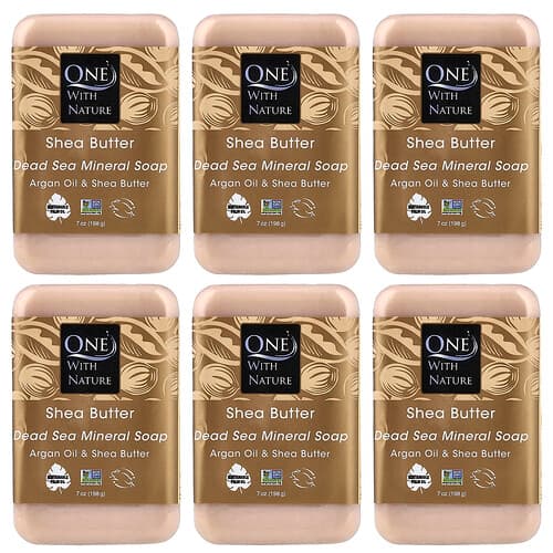 One with Nature Dead Sea Mineral Bar Soap Shea Butter 6 Count 7 oz (198 g) Each