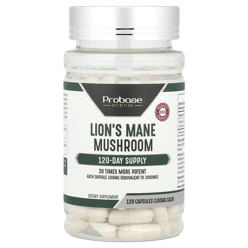 Probase Nutrition Lion's Mane Mushroom 100 mg 120 Capsules