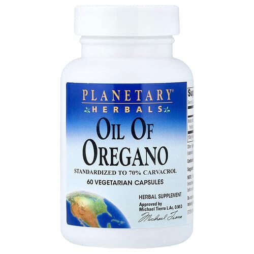 Planetary Herbals Oil Of Oregano 60 Vegetarian Capsules (45 mg per Capsule)