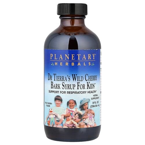 Planetary Herbals Dr. Tierra's Wild Cherry Bark Syrup For Kids Wild Cherry 8 fl oz (236.56 ml)