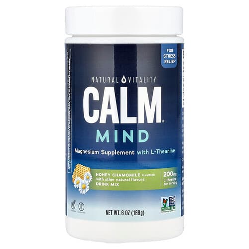 Natural Vitality CALM® Mind Magnesium Supplement With L-Theanine Drink Mix Honey Chamomile 6 oz (168 g)