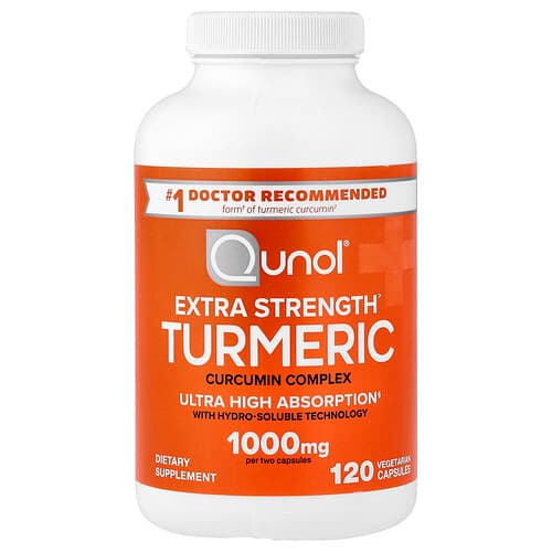Qunol Turmeric Curcumin Complex 120 Vegetarian Capsules (500 mg per Capsule)