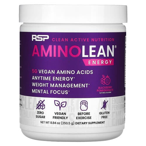 RSP Nutrition AminoLean Energy Blackberry Pomegranate 8.84 oz (250.5 g)