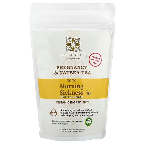 Secrets of Tea No To Morning Sickness® Tea Peach & Ginger Caffeine Free 20 Unbleached Tea Bags 1.47 oz (41 g)