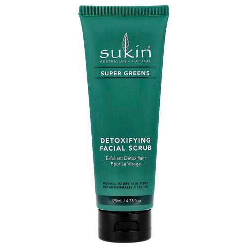 Sukin Super Greens Detoxifying Facial Scrub Normal To Dry Skin Types 4.23 fl oz (125 ml)