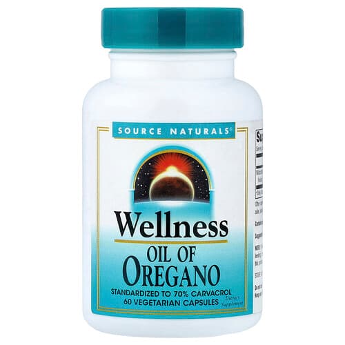 Source Naturals Wellness Oil of Oregano 60 Vegetarian Capsules (45 mg per Capsule)