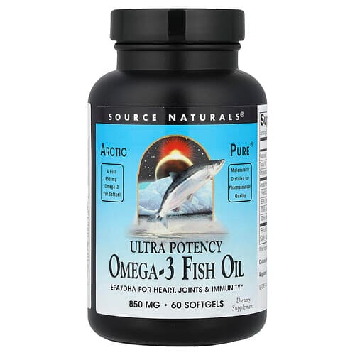Source Naturals Arctic Pure® Ultra Potency Omega-3 Fish Oil 850 mg 60 Softgels