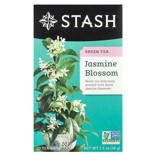 Stash Tea Green Tea Jasmine Blossom 20 Tea Bags 1.3 oz (38 g)