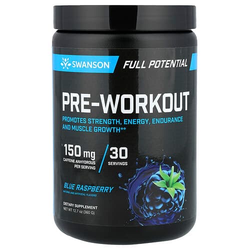 Swanson Vitamins Full Potential Pre-Workout Blue Raspberry 12.7 oz (360 g)