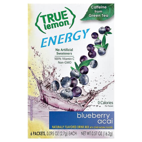 True Citrus True Lemon® Energy Blueberry Acai 6 Packets 0.095 oz (2.7 g) Each