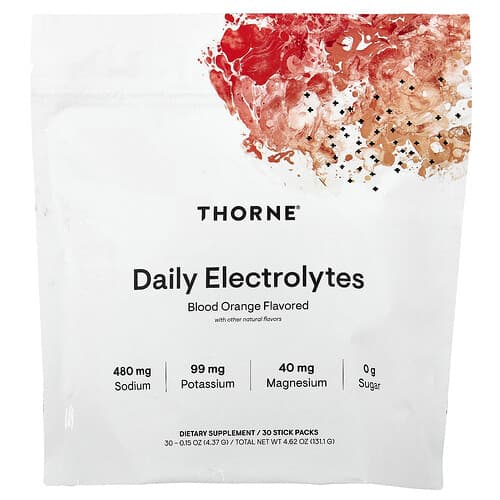 Thorne Daily Electrolytes Blood Orange 30 Stick Packs 0.15 oz (4.37 g) Each