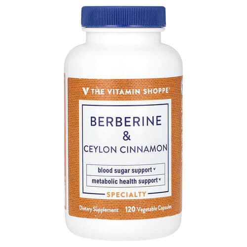 The Vitamin Shoppe Berberine & Ceylon Cinnamon 120 Vegetable Capsules