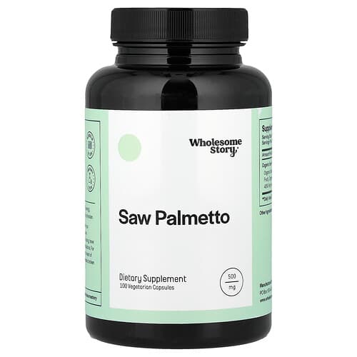 Wholesome Story Saw Palmetto 100 Vegetarian Capsules (500 mg per Capsule)