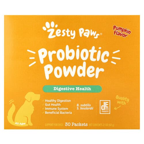 Zesty Paws Probiotic Powder For Dogs All Ages Pumpkin 30 Packets 2.1 oz (60 g)